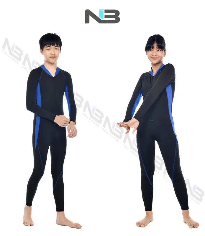 NIBER SPORT Baju renang anak laki laki dan perempuan usia 7-14 tahun,BAJU RENANG TERUSAN PANJANG 2
