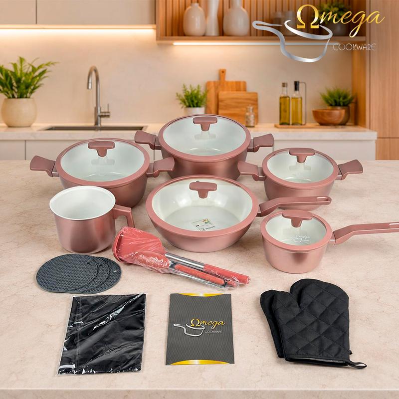 Jogo De Panela Omega Cerâmica Premium 20 Peças - Antiaderente