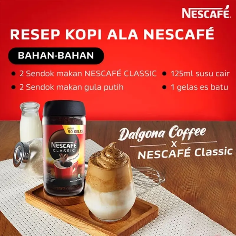 NESCAFE Classic Kopi Instan Kopi Hitam 100g Dan 200g Jar 1
