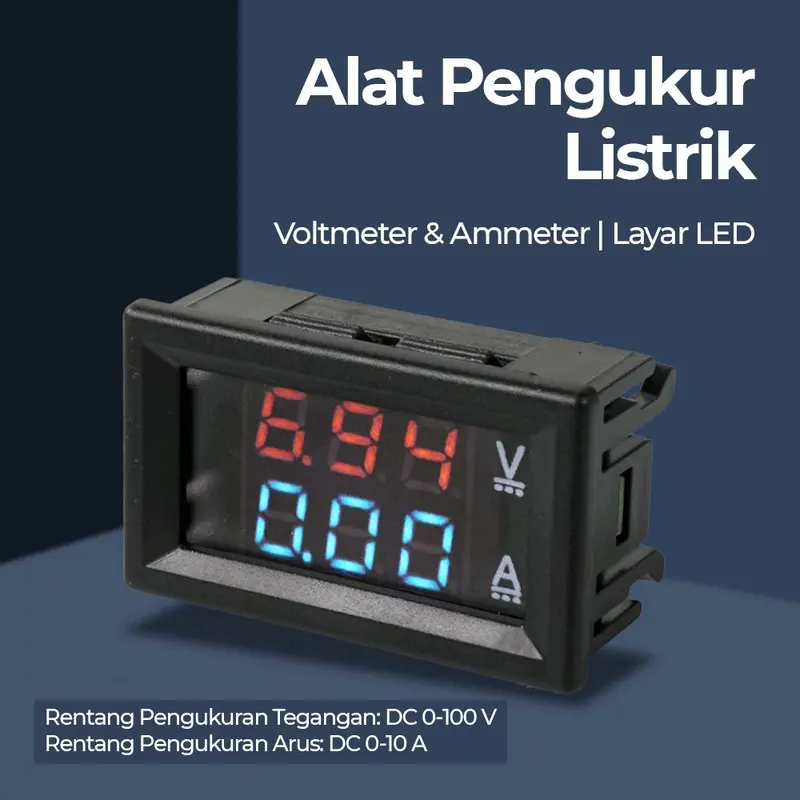DC 100V 10A Dual Voltmeter Ammeter Digital DC 100V 10A 0
