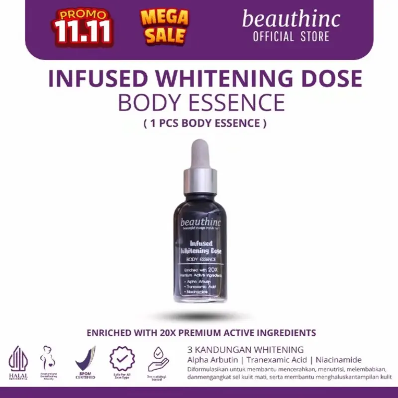 ￼INFUSED WHITENING DOSE BODY ESSENCE | BEAUTHINC | SERUM BADAN 1