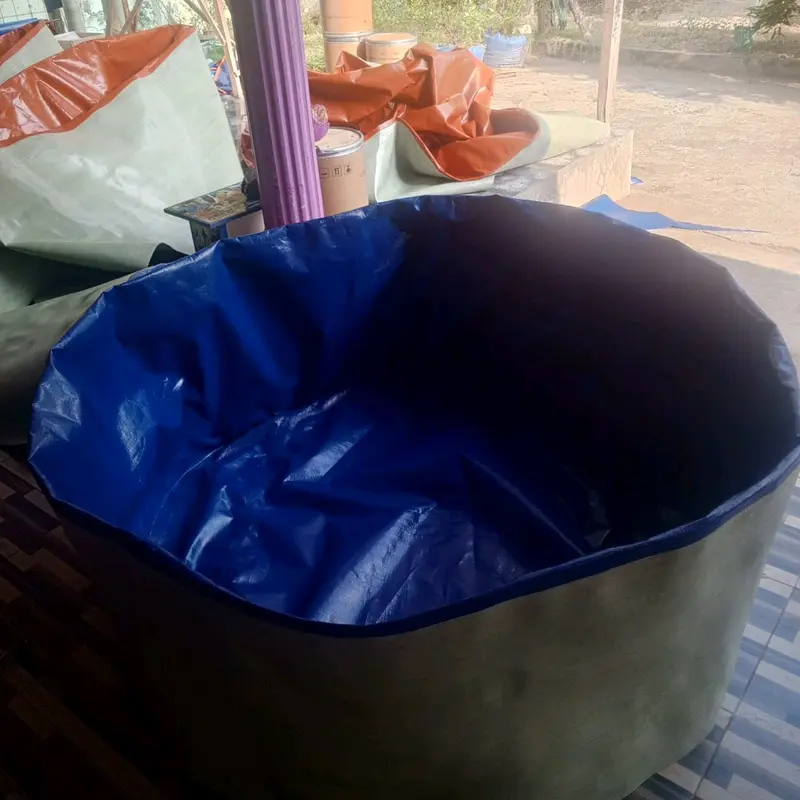 Kolam Terpal Bulat Tanpa Rangka Diameter 1,5m/150cm Tinggi 90cm Untuk Budidaya ikan Lele Nila Gurame Gabus Udang Belut Dll 8