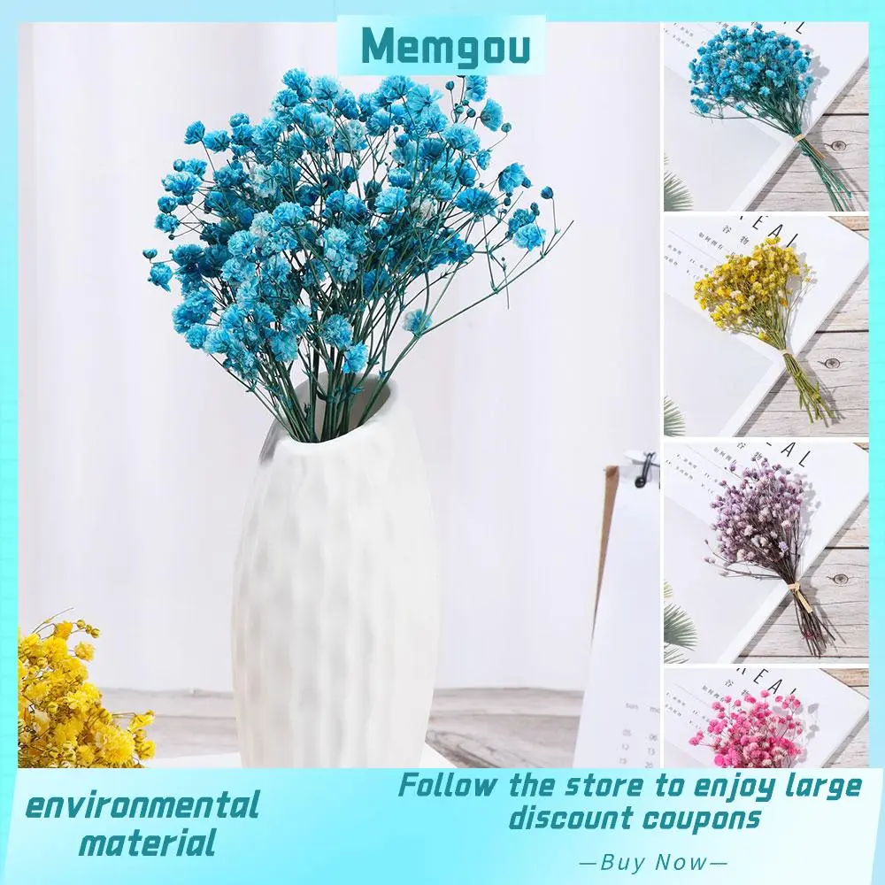 DIY Craft Photo Props Natural Material Wedding Decor Mini Babysbreath Natural Dried Bouquets Plant Stems Real Flower