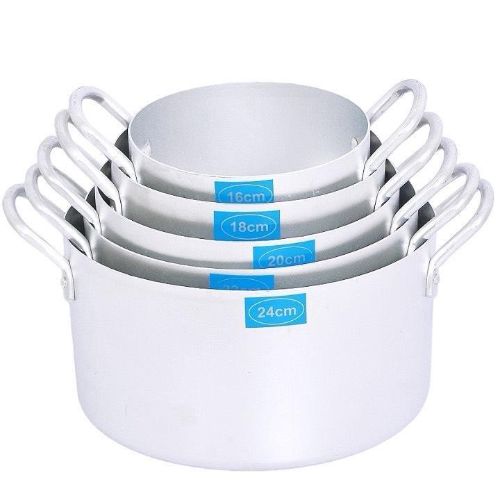 Combo 5 chiếc nồi nhôm tem xanh hàng dày size 16cm - 24cm