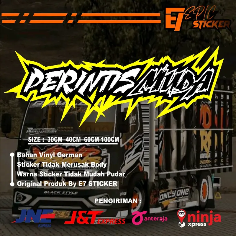 Cod Stiker Hologram Stiker perintis Muda Kata Untuk Wiper Depan Kaca Pikup Mobil Truk Bisa Request Car 4