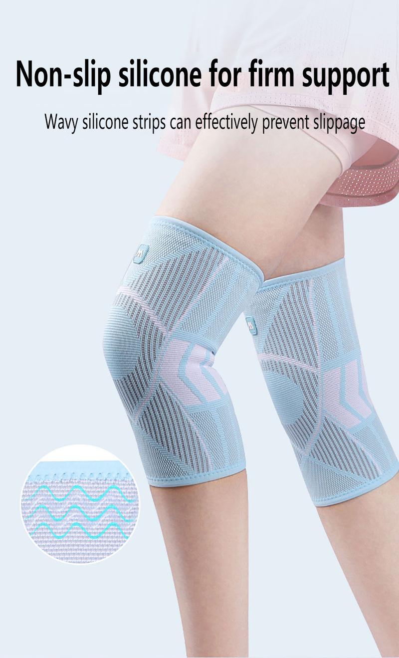 Product Introduction of KOKOSSI 1Piece Knitted Sports Fitness Kneepad Anti Slip Four Sided Elastic Nylon Breathable Sweat Absorbing Knee Sleeve 19
