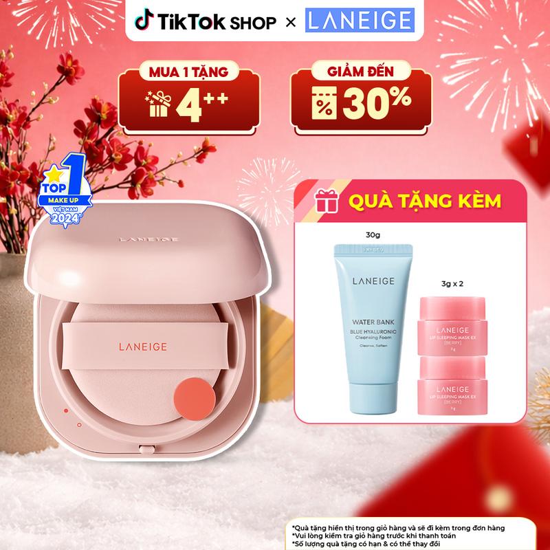  Phấn nước Trang Điểm che phủ siêu nhẹ che khuyết điểm căng bóng LANEIGE NEO Cushion Glow 15g Mỹ Phẩm Cosmetic Women 