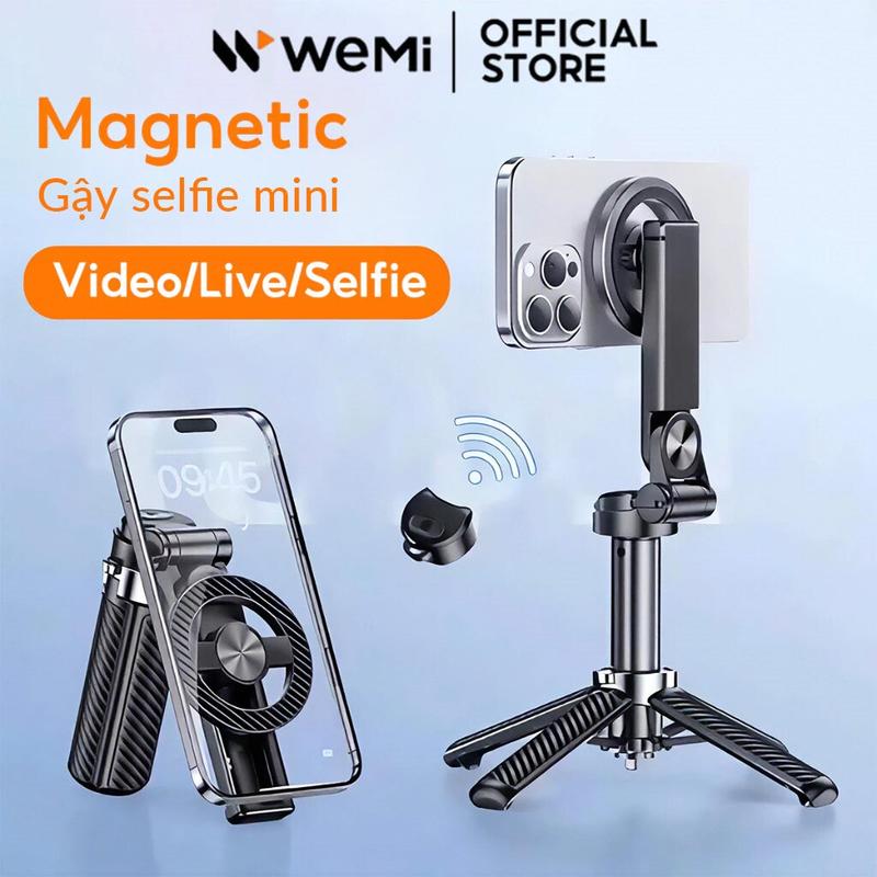  WEMI Gậy selfie mini Tripod M2-C MagSafe có điều khiển từ xa Bluetooth chuyên nghiệp tương thích với điện thoại Android và thiết bị iOS bao gồm cả iPhone 17 Pro Max 
