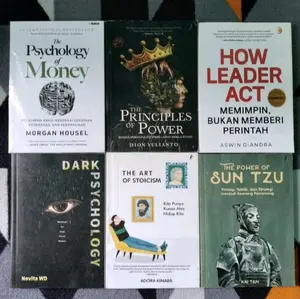 paket 6 buku the psychology of money the principles of power how leader act dark psikologi the art stoicism the power of suntzu