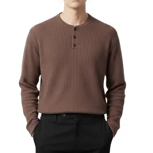 SVNT - kaos hanley pria lengan panjang bahan waffle knit premium lengan panjang basic pria long sleeve