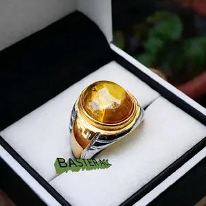 CINCIN BATU YELLOW YAQUT SAFIER DM 12X14 RING TITANIUM