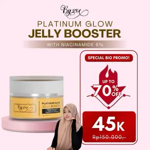 [10GRAM 1PCS] Byzoe Platinum Glow Jelly Booster Whitening Gold Jelly Booster Glowing and Pelembab Mencerahkan Mengencangkan Niacinamide dan Alfa Arbutin Extract Moisturizer.