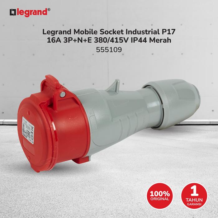 Gambar Legrand Mobile Socket Industrial P17 16A 3P+N+E 380/415V IP44 Merah - 555109 dari LegrandPowerSolution.id Kota Administrasi Jakarta Barat Tokopedia