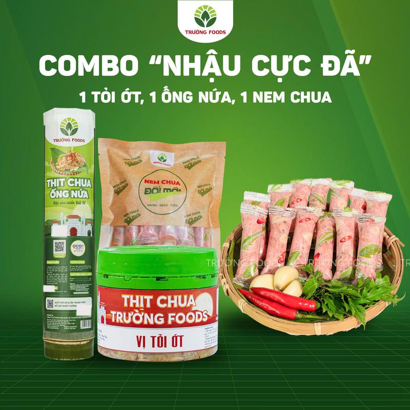 Trường Foods Combo "Nhậu Cực Đã" - Combo 3 Đặc Sản 1 Thịt Chua Tỏi Ớt 1 Nem Chua 1 Ống Nứa Truyền Thống