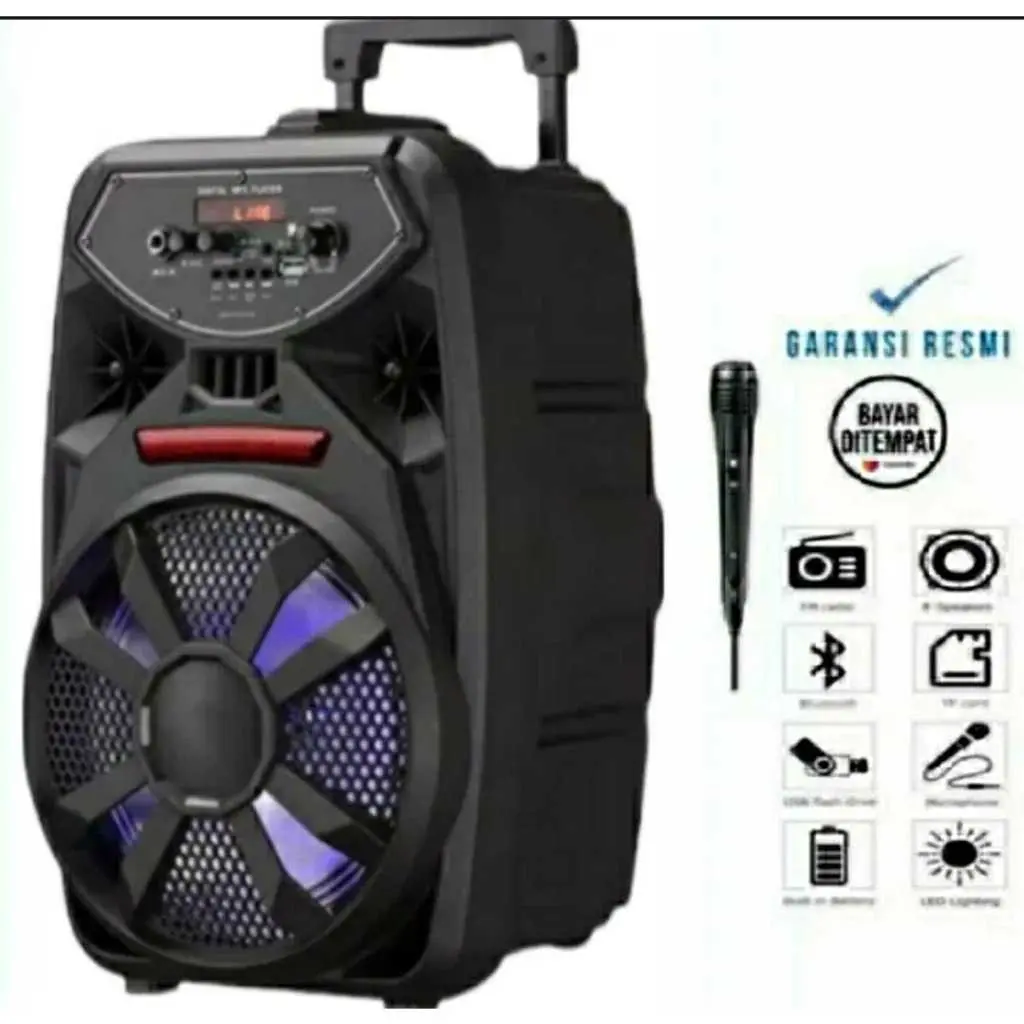 Salon Ukuran Besar Kimiso QS-7801 Mp3/Mp4 Music party Cod/Salon Bluetooth FFUL Bass Speaker Subwoofer 8.5inc Aktif Mp4 Music Player karoeke FM Radio digital Super Bass Speaker karoeke