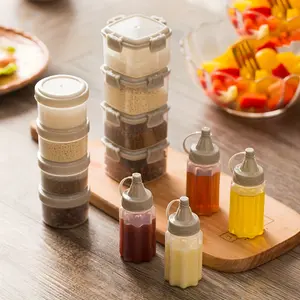 Transparent Spices With Lid Plastic Sauce Squeeze Bottle Portable Barbecue Spice Jar Party Kitchen Tools Mini Sauce Seasoning