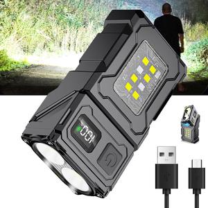 1PC Linterna LED Recargable, Mini Luz de Trabajo, Pequeña Linterna EDC con Clip Trasero, Linterna Magnética, para Emergencias, Pasear al Perro, Trabajo, Senderismo, Camping