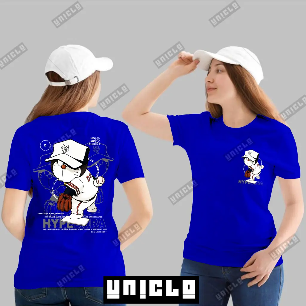 KAOS DORAEMON PRIA COTTON COMBED 24s LENGAN PENDEK / PRINTED HYPE DORA