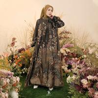 Gambar Shirin Zein - Gamis Lebaran Terbaru 2026 Bahan Silk Premium Mewah Elengan - Vintage Black, S dari Shirin Zein Store Kab. Pati 2 Tokopedia