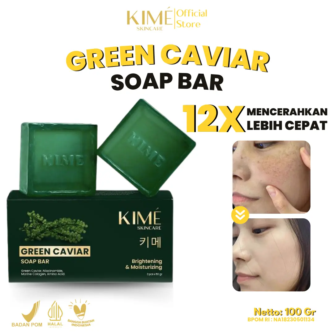 Kime Skincare Green Caviar Soap - atasi Anti Aging dan Flek hitam
