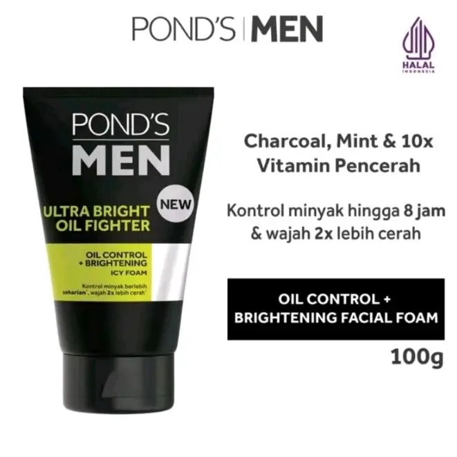 pond's men facial wash Ultra Bright Oil Fighter  membersihkan Wajah Pria