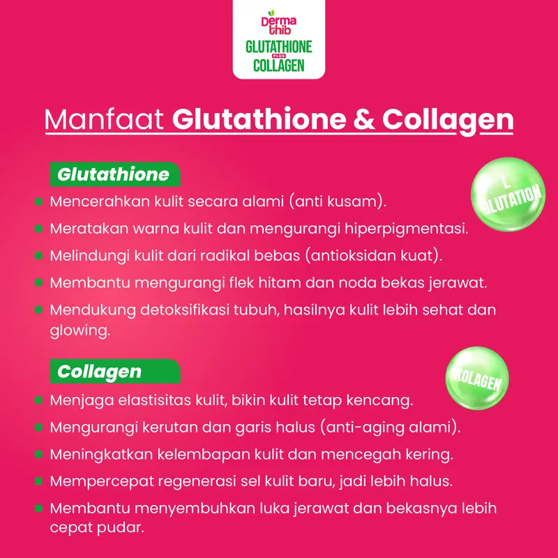 Dermathib - Glutation Plus Collagen Drink Whitening Booster Minuman Serbuk Pemutih Badan isi 10 sachet 3
