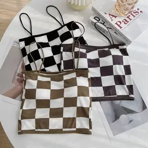 ONNA Bra Atasan Tanktop Motif Kotak Kotak Crop Top Wanita BRA42