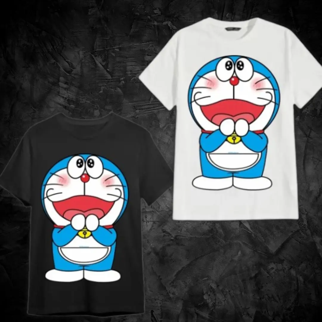 ZULMY-Kaos Doraemon Waistbag Kantong Ajaib Keren-Tshirt Unisex-Kaos Pria Wanita Keren-Catton Combed Lokal