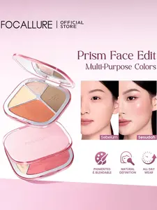 FOCALLURE Prism Multi Glow Palette | Highlighter, Contour & Blush Multi-Use, Glowing Natural