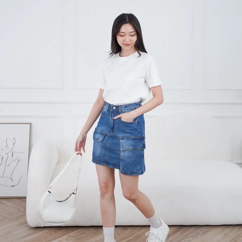 ￼[Corrine] Mary Jeans | Rok jeans Pendek | Rok jeans cargo | Rok Jeans | Rok Mini 0