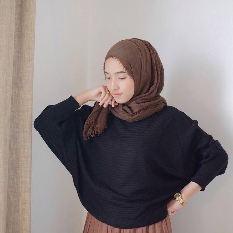 Lasperal Batwing Sweater | Sweater rajut terbaru | Sweater rajut oversize Panjang Tebal Atasan  Wanita Santai 7