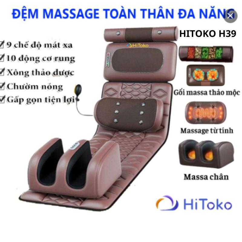 Đệm massage toàn thân có kèm gối thảo mộc và mát xa chân Hitoko H39, nệm, gối,…