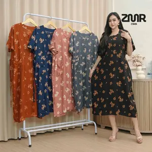 Daster Masayu Rayon Premium Motif Bunga Bumil Dress Pendek Wanita Cantik Nyaman Lembut Baju Tidur