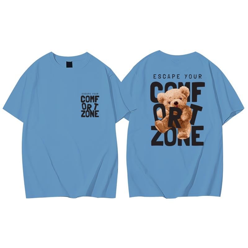 Kaos Oversize Wanita Bear ComfortZone Distro Katun Sablon DTP M/L/XL - Cewek, Lembut, Polos, Pendek, Panjang, Baju, Tshirt, Atasan, Combed, Soft 8