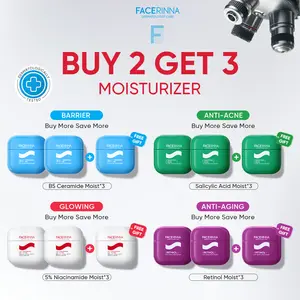 【Buy 2 Get 3】FACERINNA-Moisturizer Series | Ceramide B5 Balancing Moisturizer | Salicylic Acid Acne Moisturizer | 5% Niacinamide 1% TXA Bright Dark Spot Moisturizer | Retinol Anti Aging Moisturizer | Pelembab Wajah Day Cream Night Cream