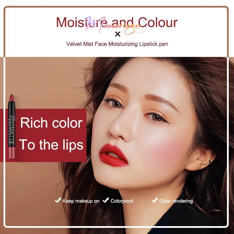 【COD&Ready】✨ DNM Lipstik Pensil 6 Warna Matte Long Lasting Soft Smooth Lipstick Crayon Putar Murah-M 6