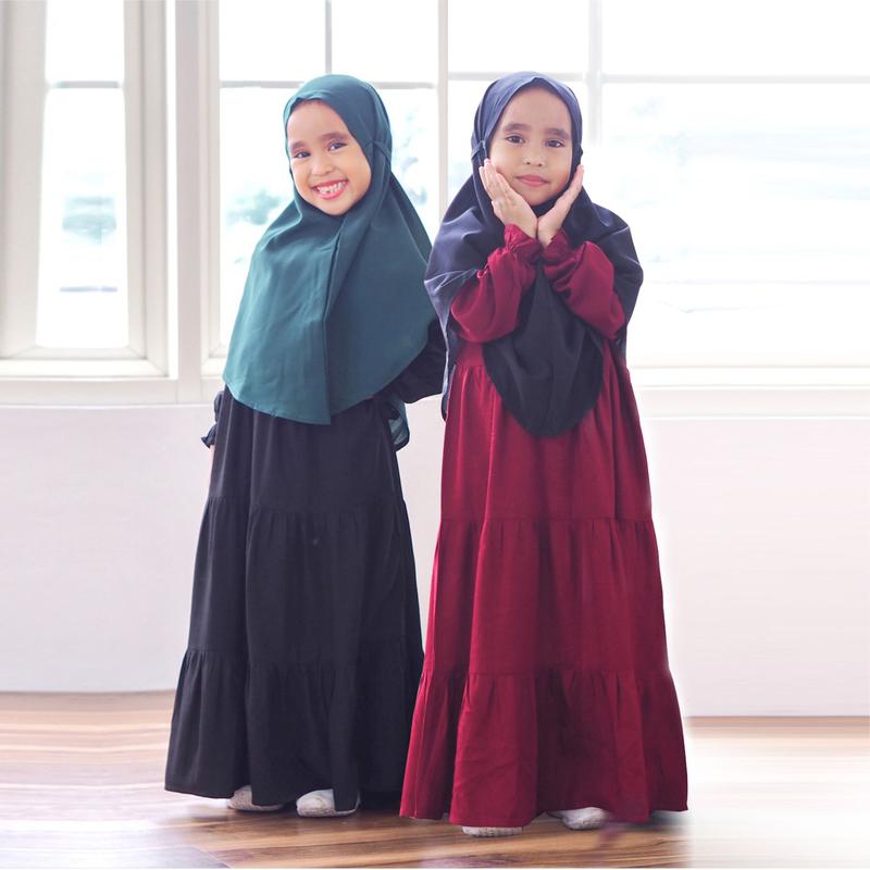 Gamis Anak Perempuan Muslim 4 s/d 11 Tahun Homey Dress Nayla Polos By Erlimakids Bahan Katun Rayon Viscose Premium Lucu Dan Cantik Nyaman Dipakai Bisa COD 8