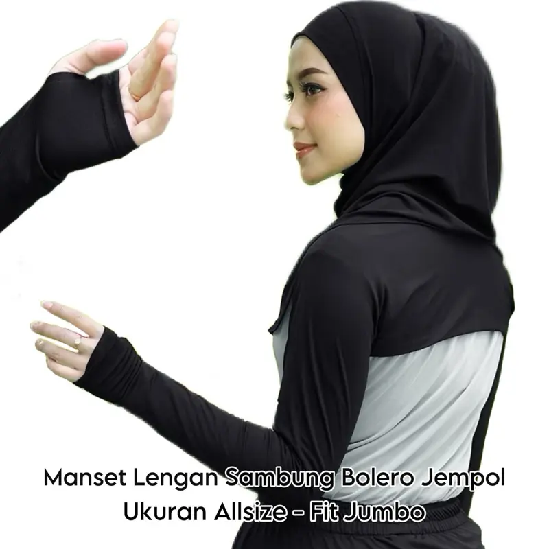 Manset Tangan Bolero Jempol Ukuran Jumbo Bahan Spandek Handsock Wanita