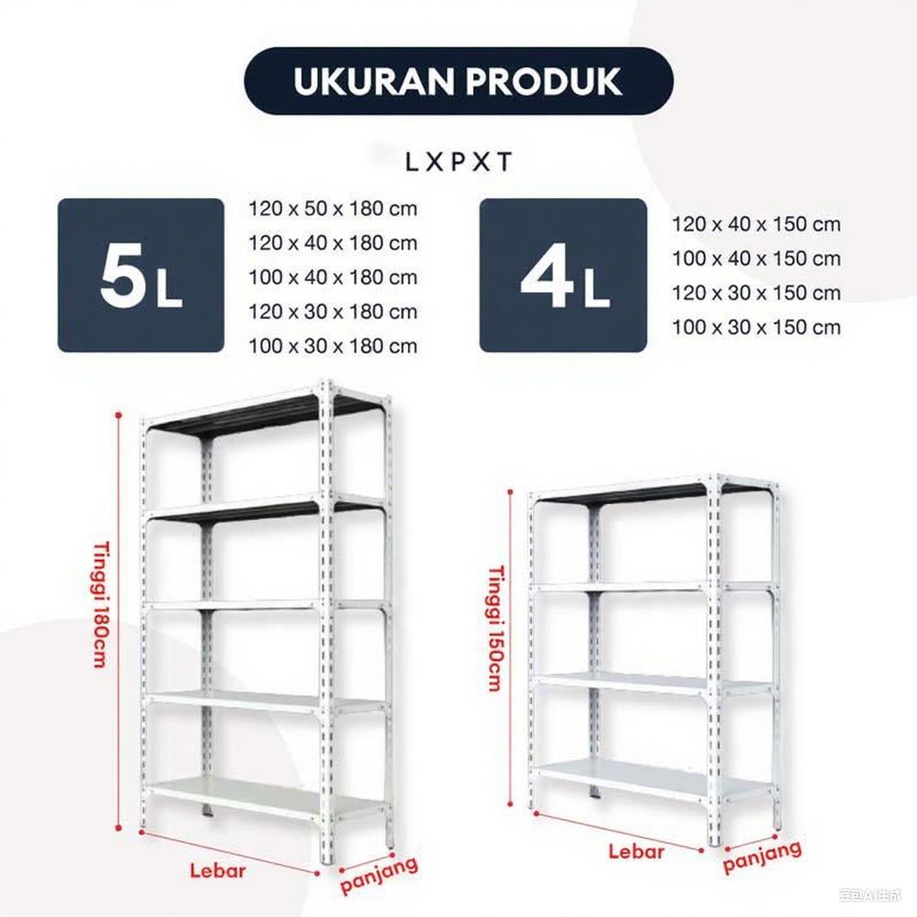 Rak Sudut Baja Full 5/6 Lapisan Tersedia Rak Penyimpanan Serbaguna Cocok untuk Berbagai Skenario Sepanggah Gudang Supermarket Dapur dll Beban Tahan dan Tahan Lama 1,2 mm Ketebalan Plat Besi 3/4/5/6 Tingkatan Ketinggian