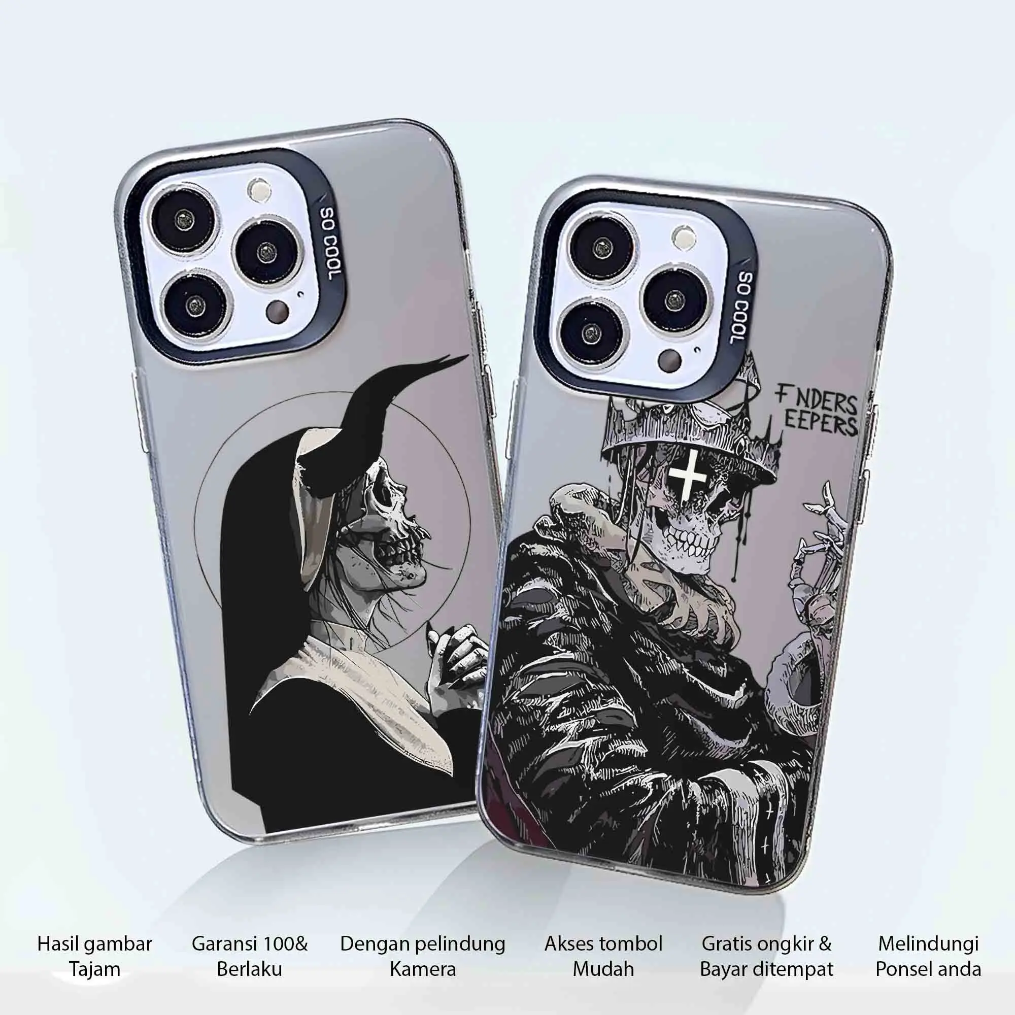 Case Tech Spar Premium Matte Hard Casing - Case IMD - Case Hologram - Softcase Pelindung Kamera - Kesing Hp Motif TENGKORAK - Cover Hp