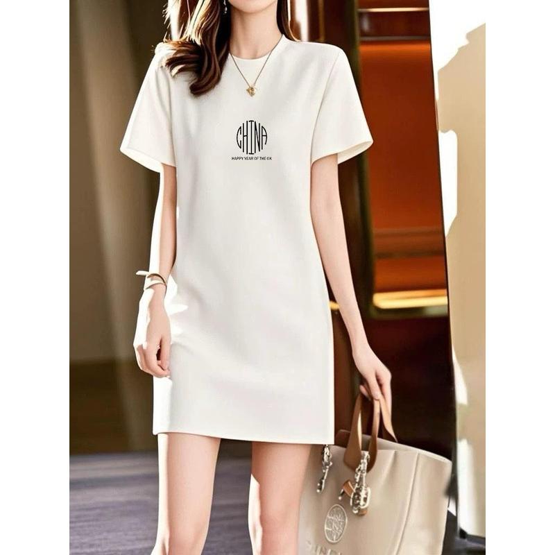Năm nay thịnh hành mẫu mới xuân hè 2026: váy áo phông ngắn tay 100% cotton, đầm liền dáng suông thoải mái, thanh lịch cho nữ.