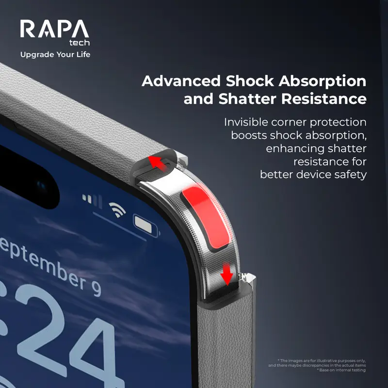 RAPAtech Hybrid MagSafe Clear Case and Leather Case iPhone 13 14 15 16 series Case Crystal 2 in 1 with Premium Tempered Glass casing iphone Protector Layar Ponsel x J 4