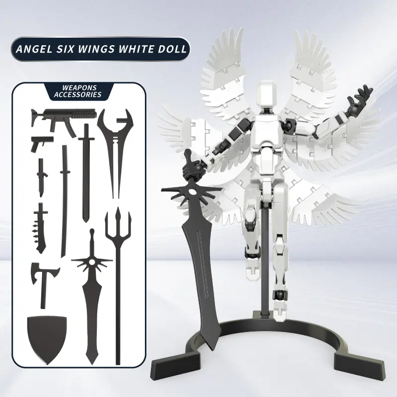 igoods.rose Model yang ditingkatkan Set Lucky 13 Articulated action figure 3D PuzzleDlY Blok bangunan Mainan Cetak 3D/ PenuhDummy 13 Action Figure/Dengan 4 Senjata dan 3Bentuk Tangan 4