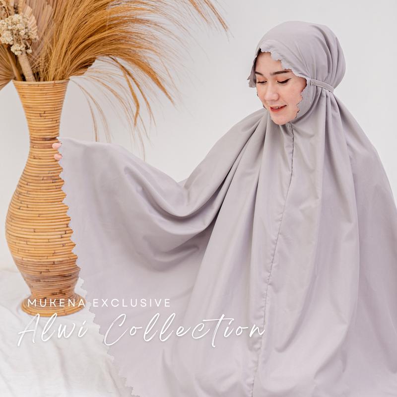 Product Introduction of Mukena Dewasa Traveling Mini Alwi Series Free Tas Pouch Serut Mutiara Atasan Bawahan Panjang Katun Lembut mukenah  Muslim resleting 19