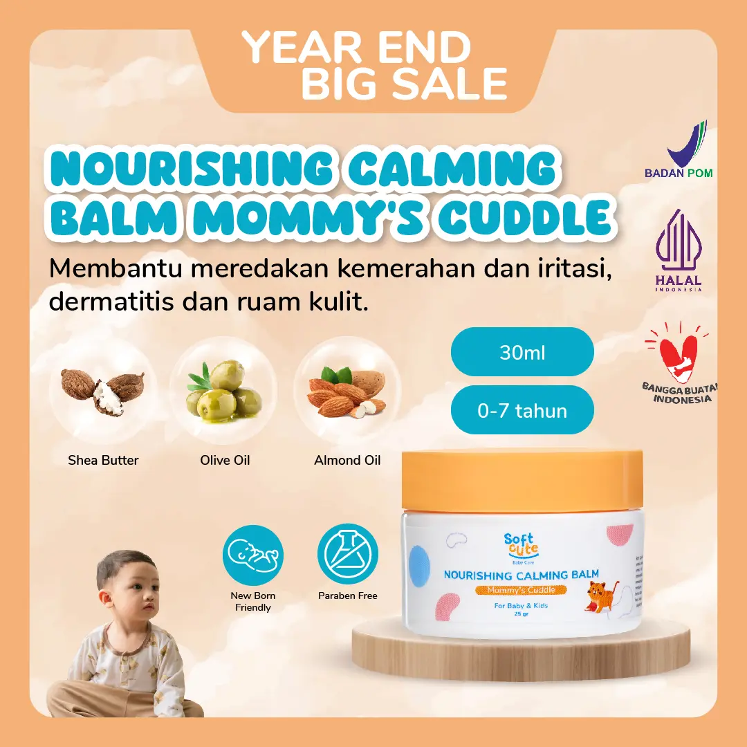 Soft Cute Nourishing Calming Balm Mommy's Cuddle | Krim Pereda Kemerahan, Iritasi, dan Bekas Luka