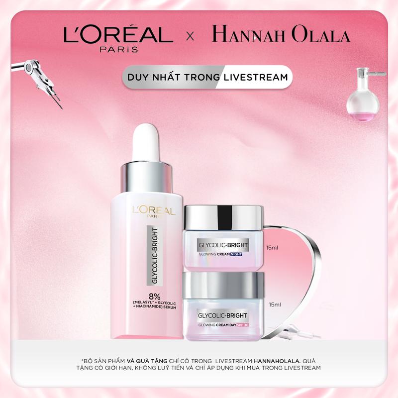 LOREAL x Hannah - Bộ Serum và 2 kem dưỡng siêu cấp ẩm và giảm nếp nhăn Revitalift Pure Hyaluonic Acid 1.5% L'Oreal Paris