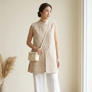 JUWITA LABEL - KANAYA Vest Rompi Jacquard dan Gamis Set Rompi