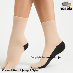 Kaos Kaki Jempol Cream Wanita Muslimah Nilon - Hosela Project