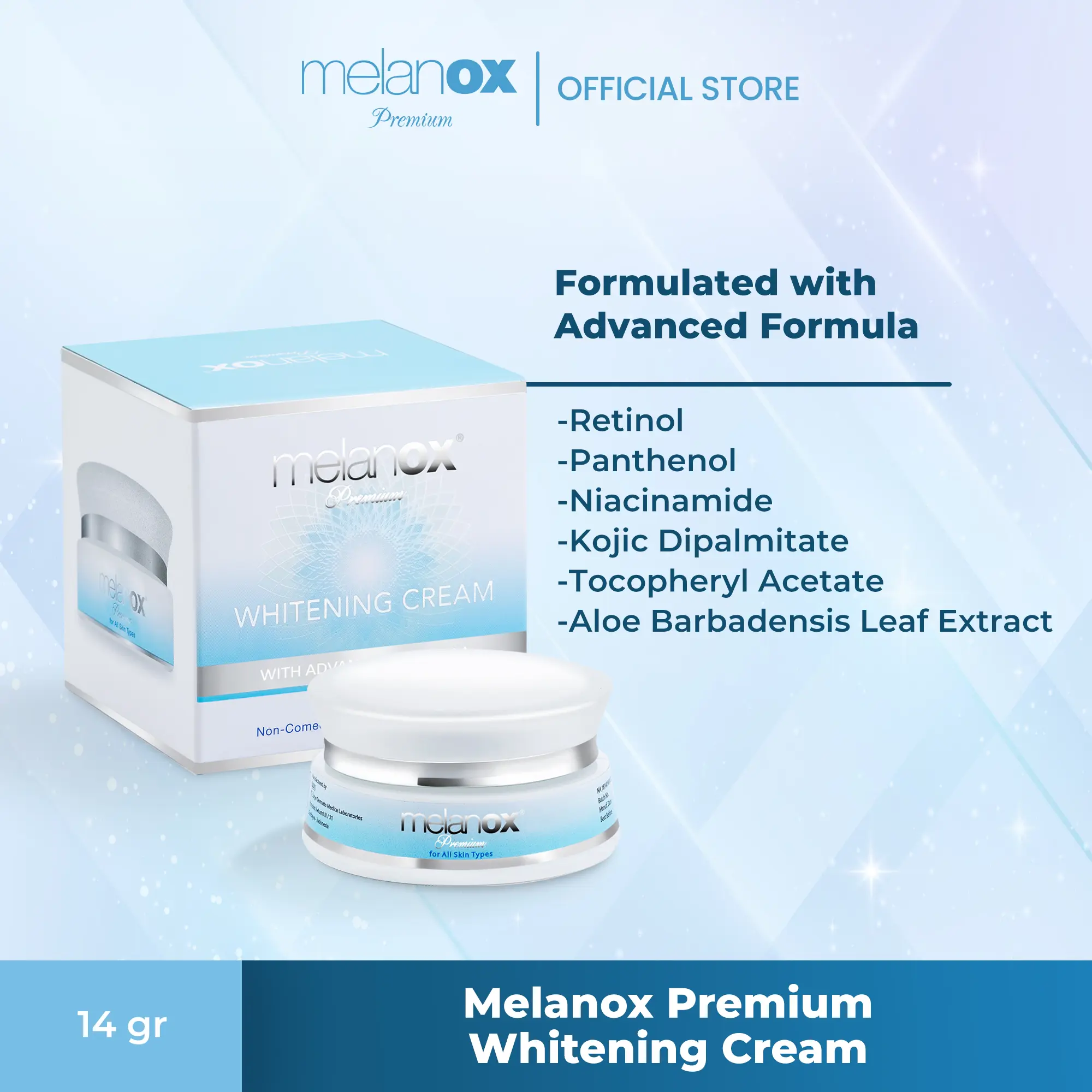 Melanox Premium Whitening Cream 14gr Perawatan Mencerahkan