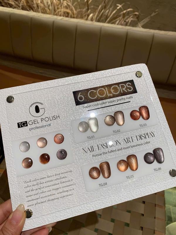 Sơn mắt mèo ánh trăng HỔ PHÁCH TG siêu sáng ( đủ set - tặng kèm bảng màu + thanh hút ) [ Nail Giá Tốt ]